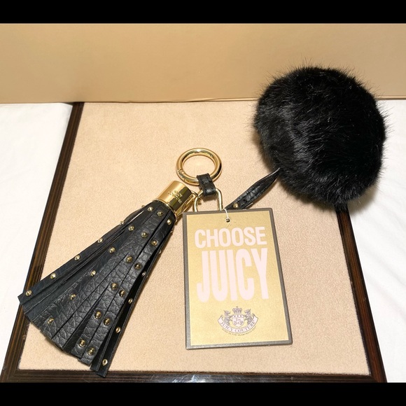 Juicy Couture Accessories - Juicy Couture faux leather Tassel/Fur Keychain